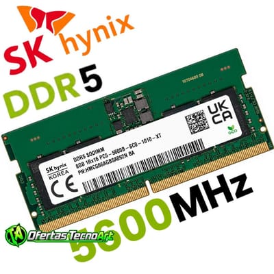 Memória RAM DDR5 8GB 5600MHz SODIMM Notebook