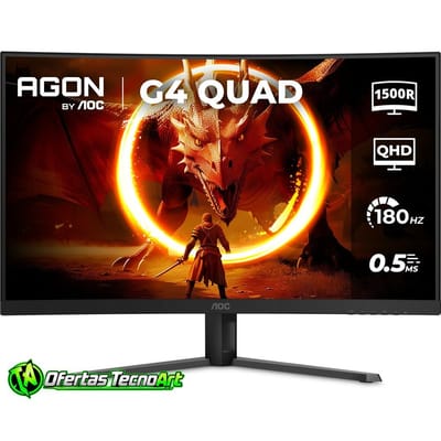 Monitor Gamer Curvo AOC 32" 180Hz 0,5ms HDR10
