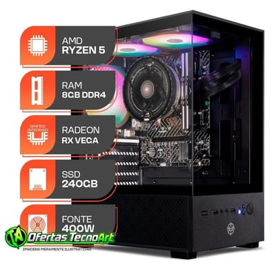 PC Gamer Forge AMD Ryzen 5 3400G 8GB SSD 240GB