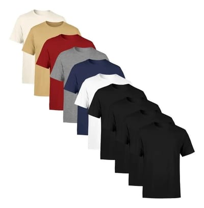 Kit com 10 Camisetas Básica Lisa Algodão