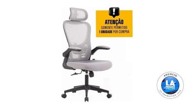 Cadeira de Escritório Dr. Office Handy V2 Mesh Cinza e Preta