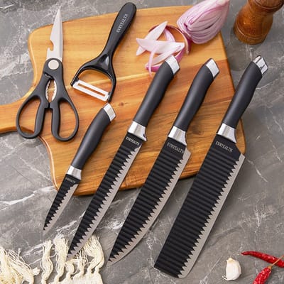 Kit Facas Cozinha/Churrasco Antiaderente 6 Peças