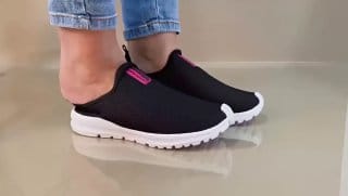 Tênis Meia Feminino Calce Fácil Botinha Ortopédico Esportivo Sneaker Slip On Casual confortável Academia
