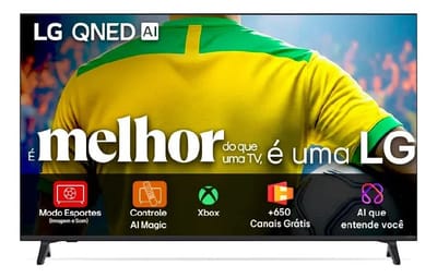 Smart TV 4K 50 LG QNED73 com Google Cast e Controle AI Magic