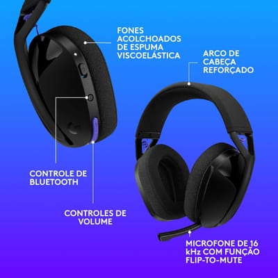 Headset Gamer Sem Fio Logitech G321 Preto