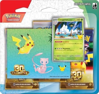 Pokémon TCG Blister Triplo 30 Anos com Adesivo Exeggutor