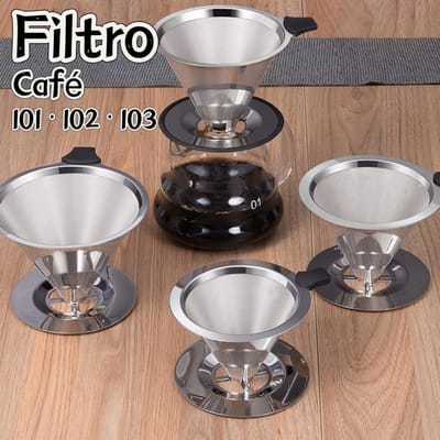 Coador de Café Aço Inox Reutilizável Filtro Permanente