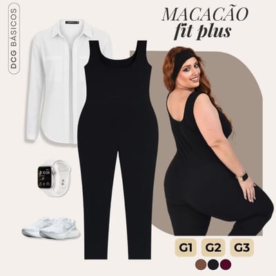 Macacão Feminino Plus Size Fitness G1 ao G3