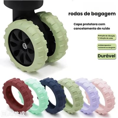 Kit Protetor de Rodas para Mala em Silicone Premium