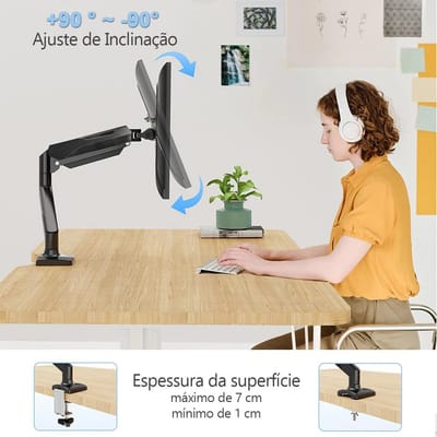 Suporte Articulado de Mesa para Monitor até 32" Fitter