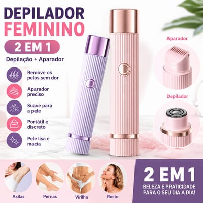 Depilador Elétrico Feminino Recarregável Dupla