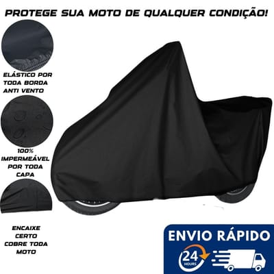Capa Impermeável para Motocicleta Preta