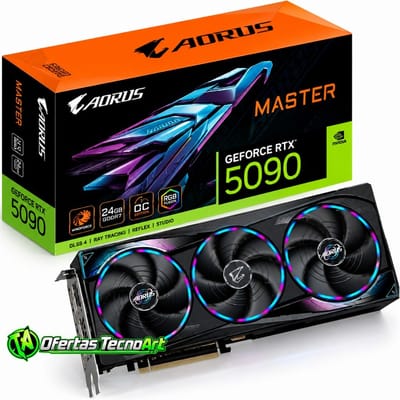 Placa de Vídeo Gigabyte AORUS Master 32GB GeForce RTX 5090 GDDR7 - GV-N5090AORUS M-32GD