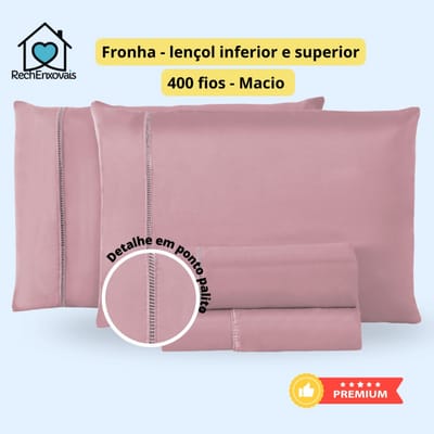 Kit Jogo de Lençol Micropercal 4 Peças 400 Fios Ponto Palito