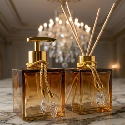Kit Lavabo Saboneteira e Difusor de Vidro Degradê