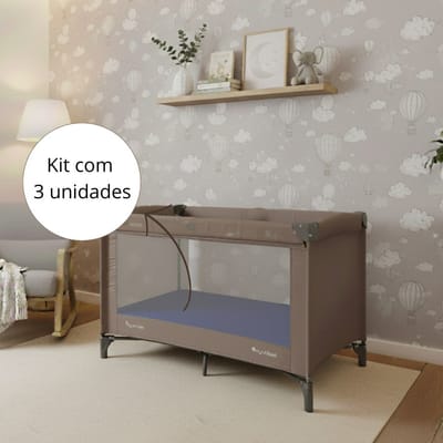 Kit 3 Lençol Cercado Bebê Percal 400 Fios