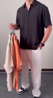 Camisa Masculina viscolinho moda Praia verao Luxo