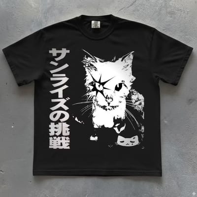Camiseta Gato Japones Pirata Regular e Plus size