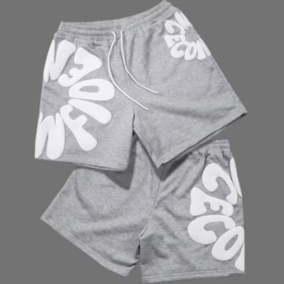 Bermuda Moletom Premium Streetwear Masculina Flowers Y2k