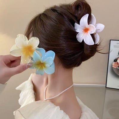 Kit 12 Grampos Piranha de Cabelo Flor Praia