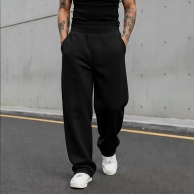 Calça Moletom Wide Leg Masculina Inverno