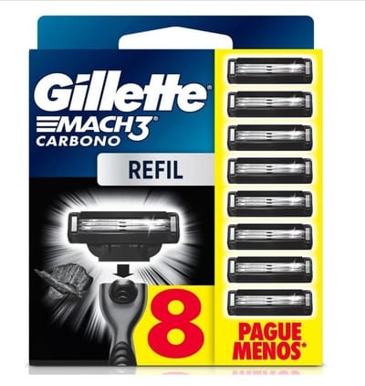 Carga Gillette Mach3 Carbono 8 Unidades
