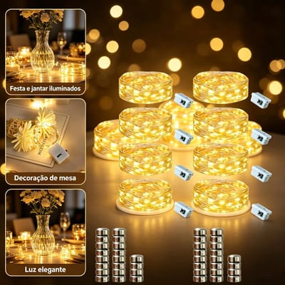 Kit Fio Fada Cordão Luz LED 5 a 20 Unidades