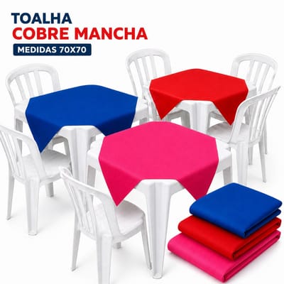 Kit Toalhas de Mesa Cobre Manchas Quadrada 70x70cm