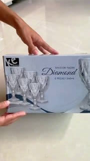 Jogo 6 Taças de Vidro Diamond 340ml