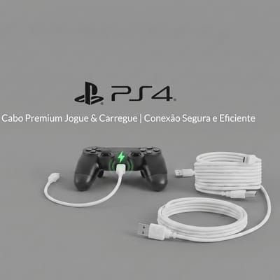Kit 2 Cabos de 3m para Controle PS4 e Xbox One