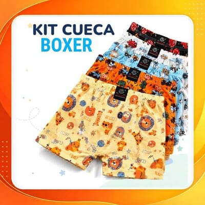 Kit Cueca Boxer Infantil Menino Microfibra