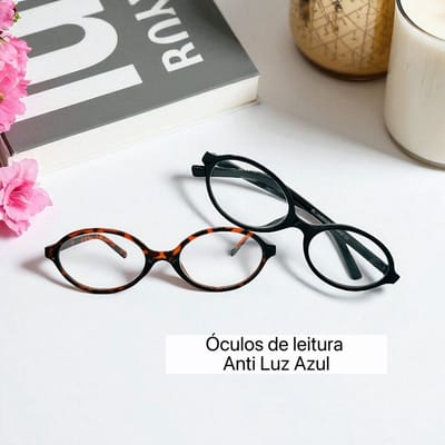 Óculos de Leitura Miu Feminino Leopardo Anti Luz Azul