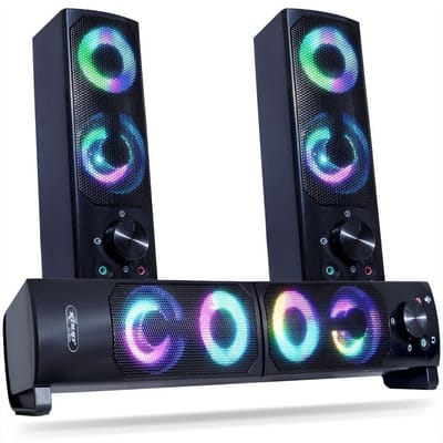 Caixa de Som SoundBar PC Gamer Subwoofer LED RGB P2