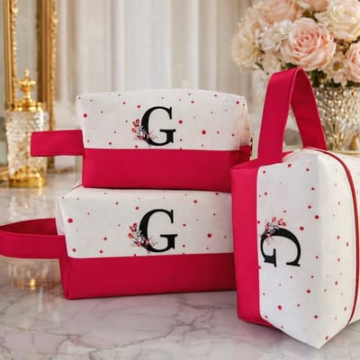 Necessaire Organizador de Maquiagem com Inicial Personalizado