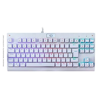 Teclado Mecânico Redragon Dark Avenger RGB Lunar White
