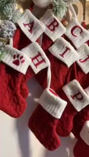 Enfeite de Natal Letras de alfabeto completo Vermelhas Meias De Natal Pingentes De árvore De Natal,