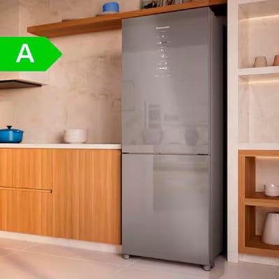 Geladeira Panasonic Frost Free Inverter 467L Diamond Glass