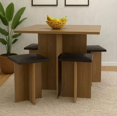 Conjunto Mesa Jantar Compacta com 4 Bancos