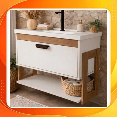 Gabinete Armário de Banheiro 100% MDF com Nicho 60cm