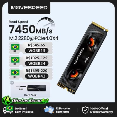 SSD NVMe 2TB PCIe 4.0 Movespeed 7450 MB/s