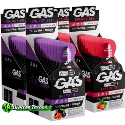 Kit 4x Gel Energético Carbo Gel 40 Sachês Gas Bodyaction