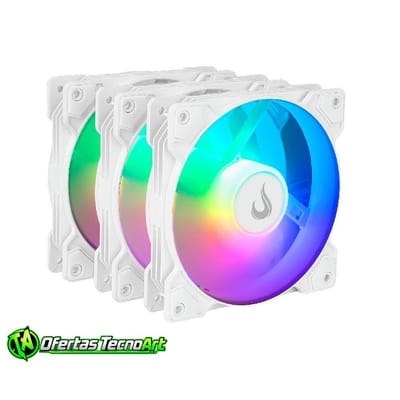 Kit 3 Ventoinhas Rise Mode X 120mm ARGB Branco