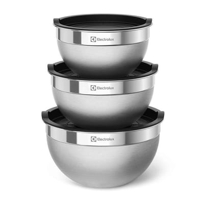 Conjunto Bowls de Inox Electrolux c/ Tampa 3 Pçs