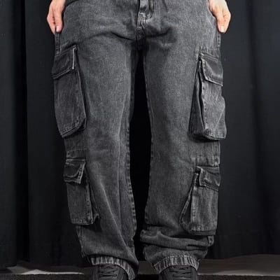 Calça Cargo Dupla Estonado Jeans