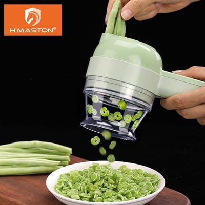 Cortador Elétrico de Legumes Sem Fio 4 em 1