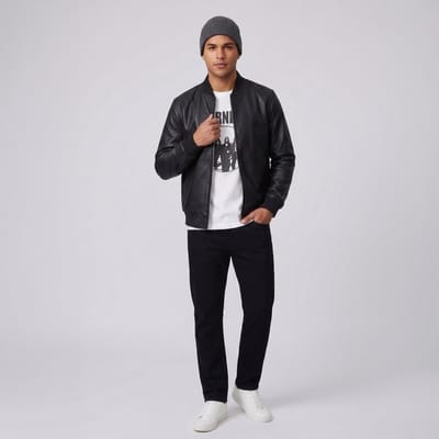 Jaqueta Masculina Couro PU Motoqueiro Inverno