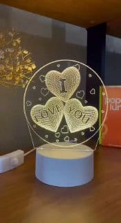 Luminária LED 3D de Mesa / Luz Noturna Presente Criativo / Decoração - I LOVE YOU, eu te amo