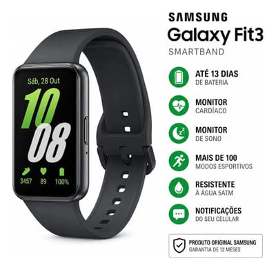 Samsung Galaxy Fit3 Pulseira Esportiva Grafite
