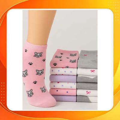 Meias Feminina Soquete 12 Pares Estampada