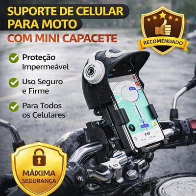 Suporte Celular Capacete Moto Bike 360° Impermeável